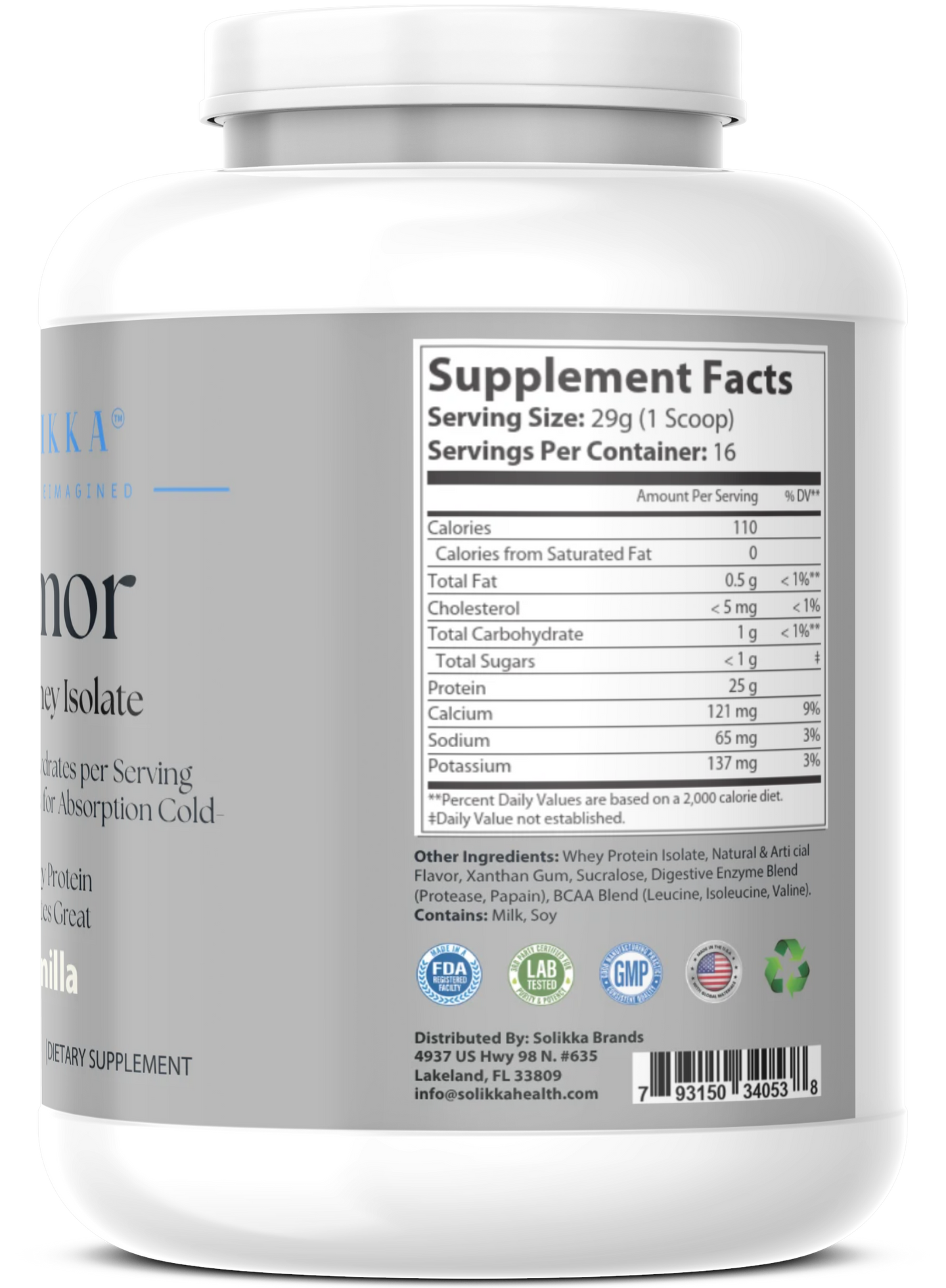 1lb 100% Whey Armor Isolate Protein Vanilla