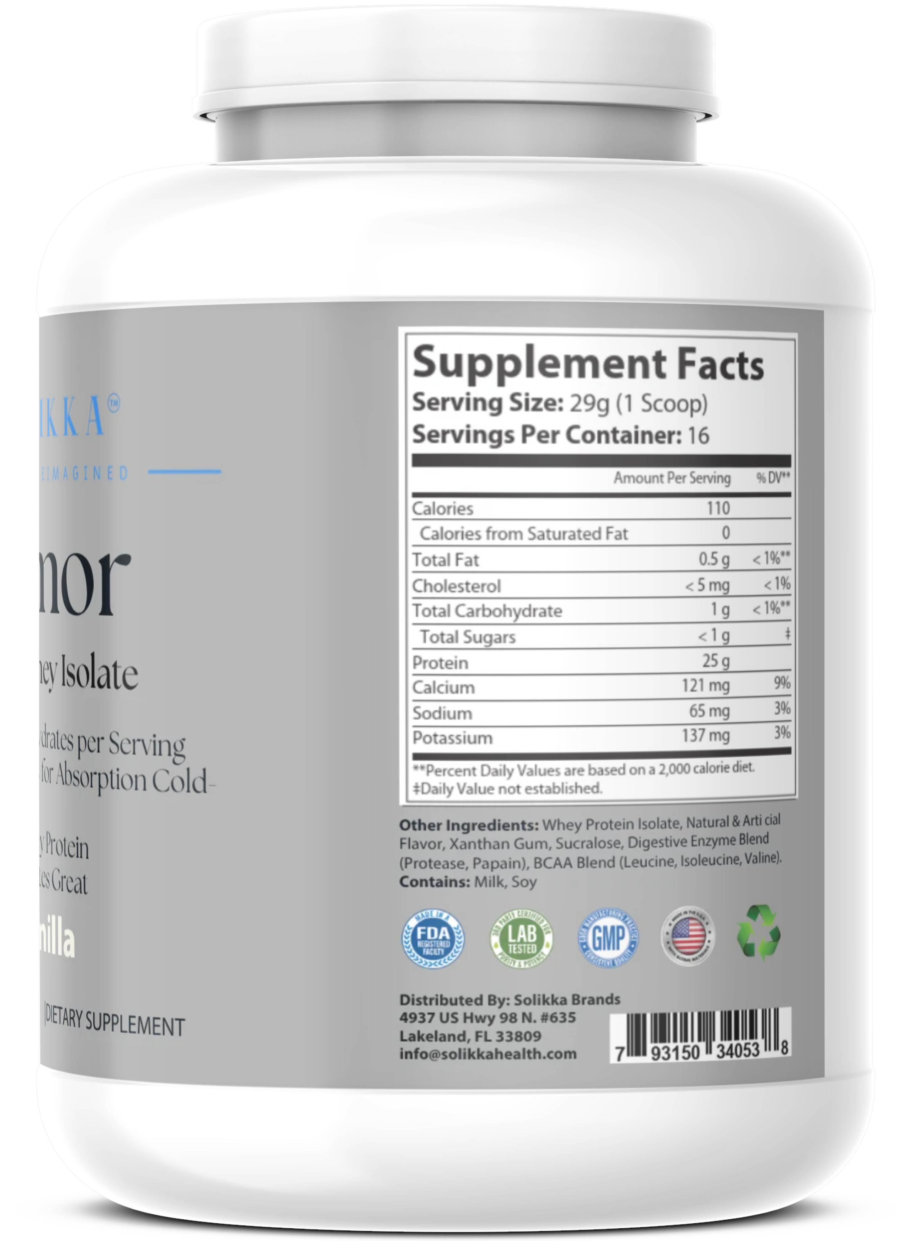 1lb 100% Whey Armor Isolate Protein Vanilla