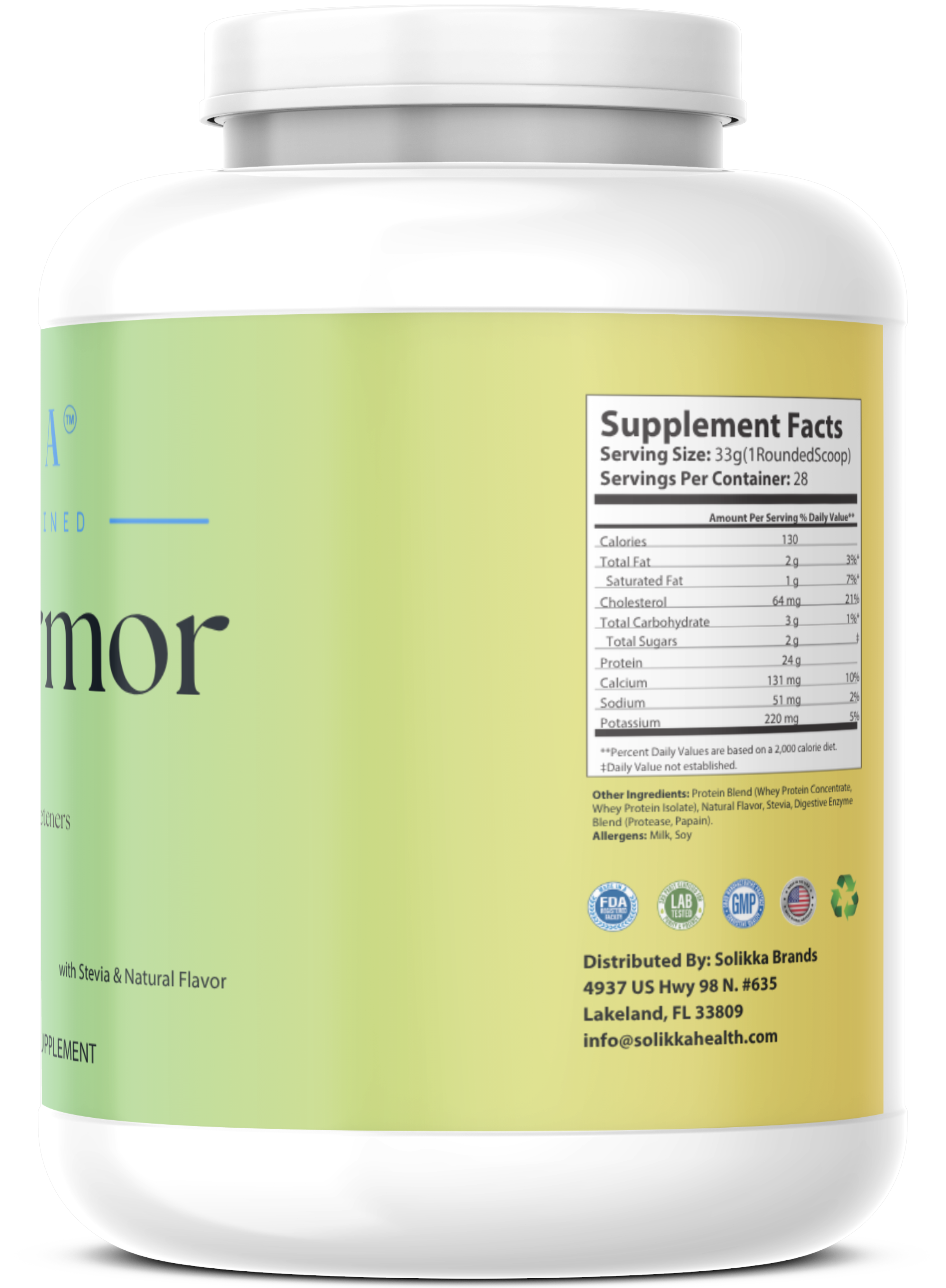 2lb Whey Armor Natural Protein Vanilla w/Stevia & Natural Flavor Non-GMO