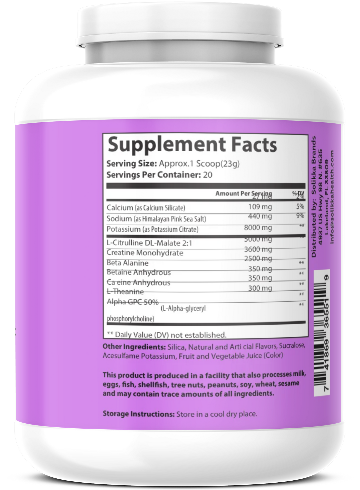 Pre-Workout w/Creatine 5g (Grape Annihilation)