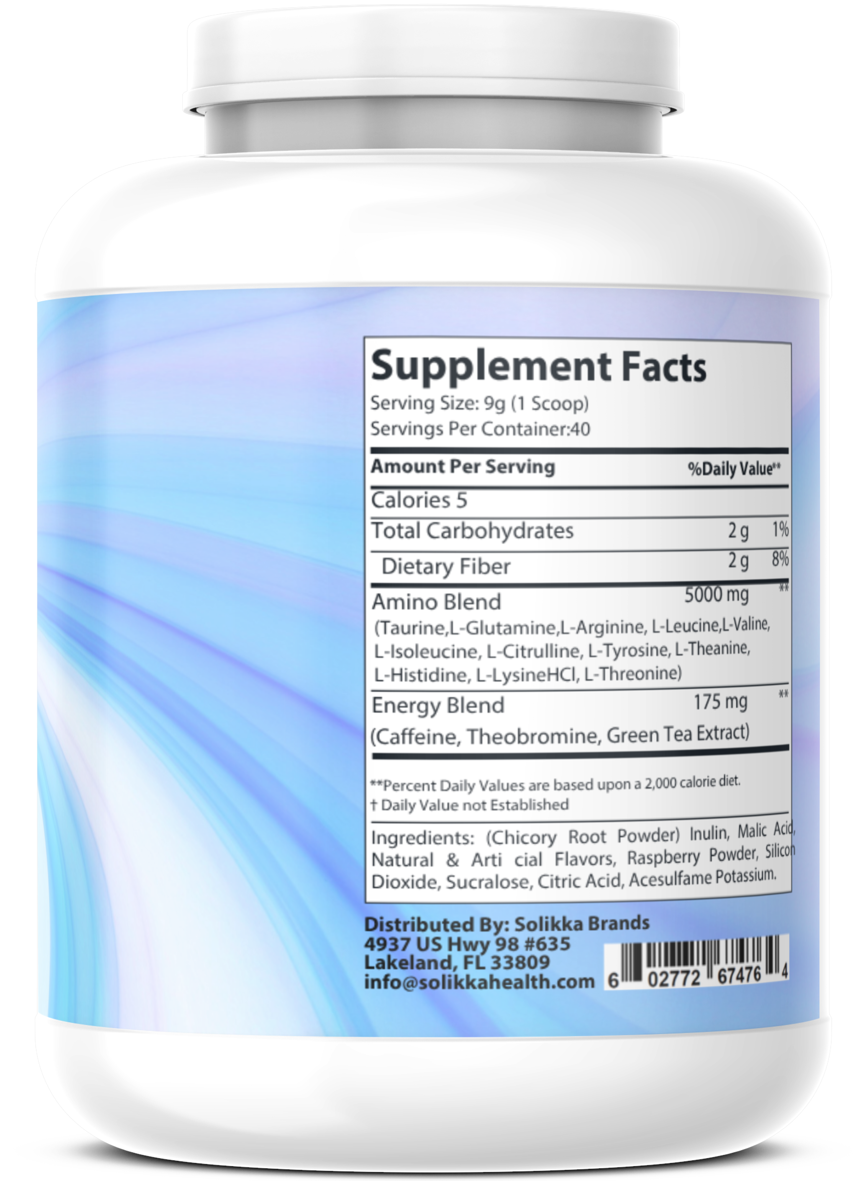 Energized Aminos Raspberry Iced Tea 360g – 40 serv