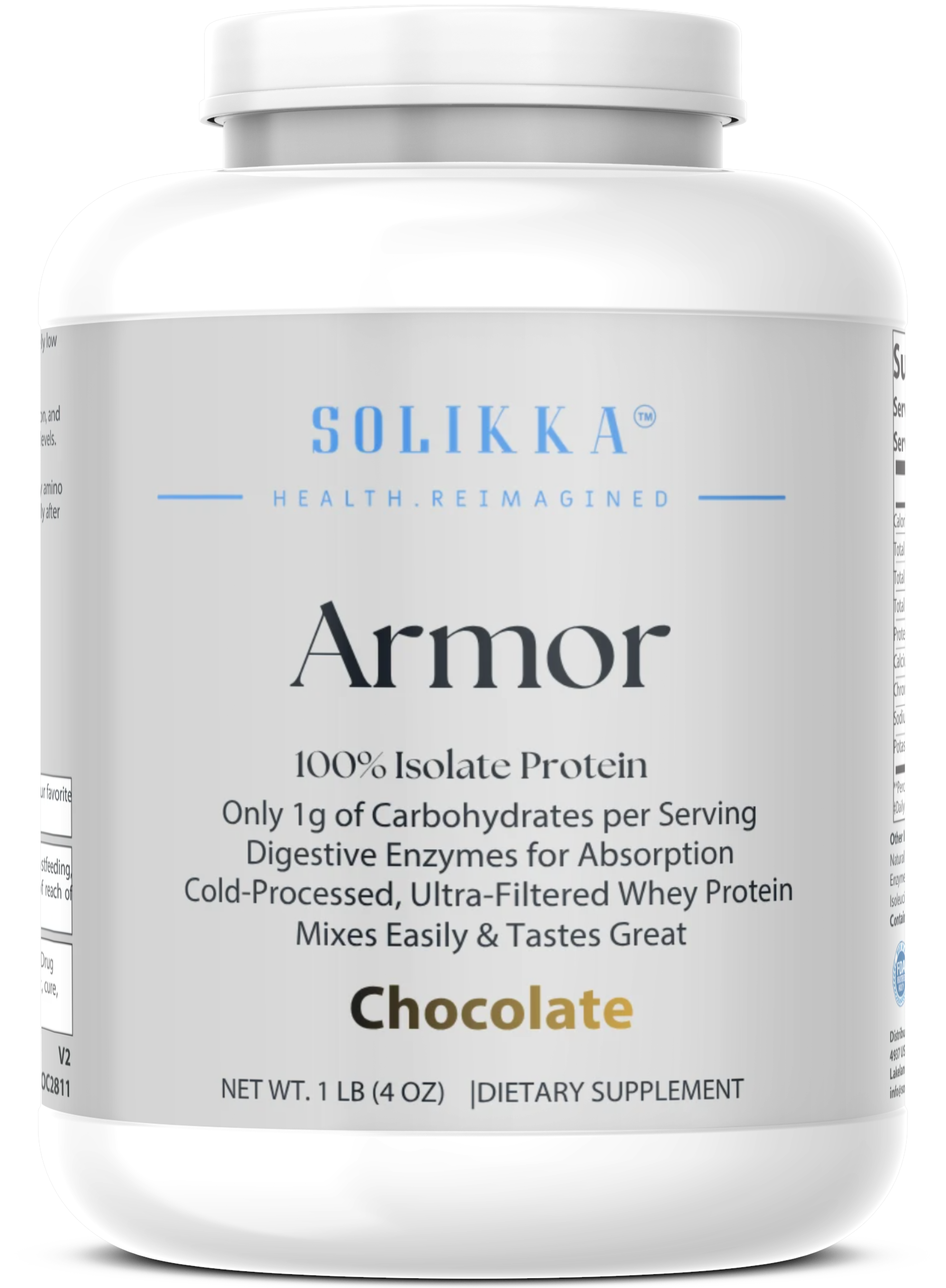1lb 100% Whey Armor Isolate Protein Chocolate