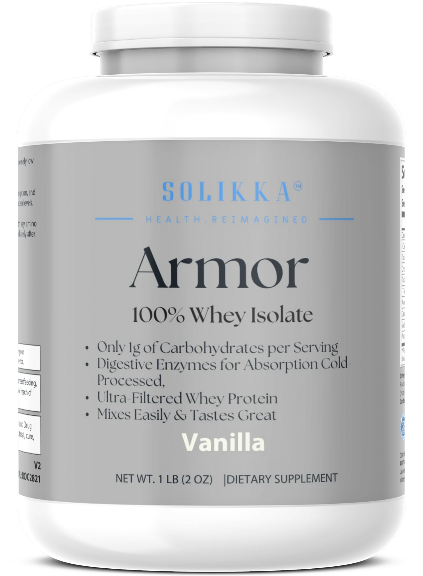 1lb 100% Whey Armor Isolate Protein Vanilla