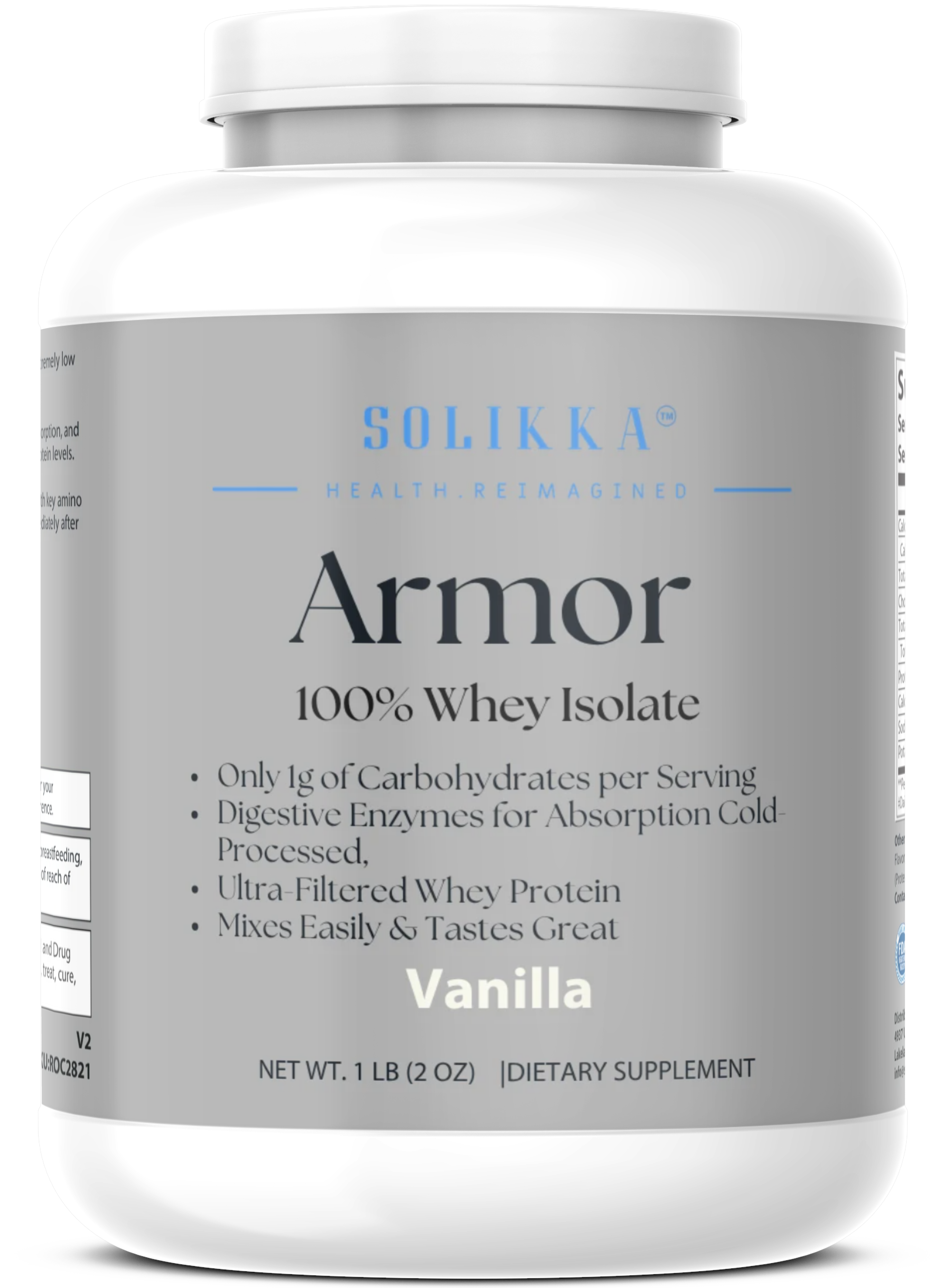 1lb 100% Whey Armor Isolate Protein Vanilla