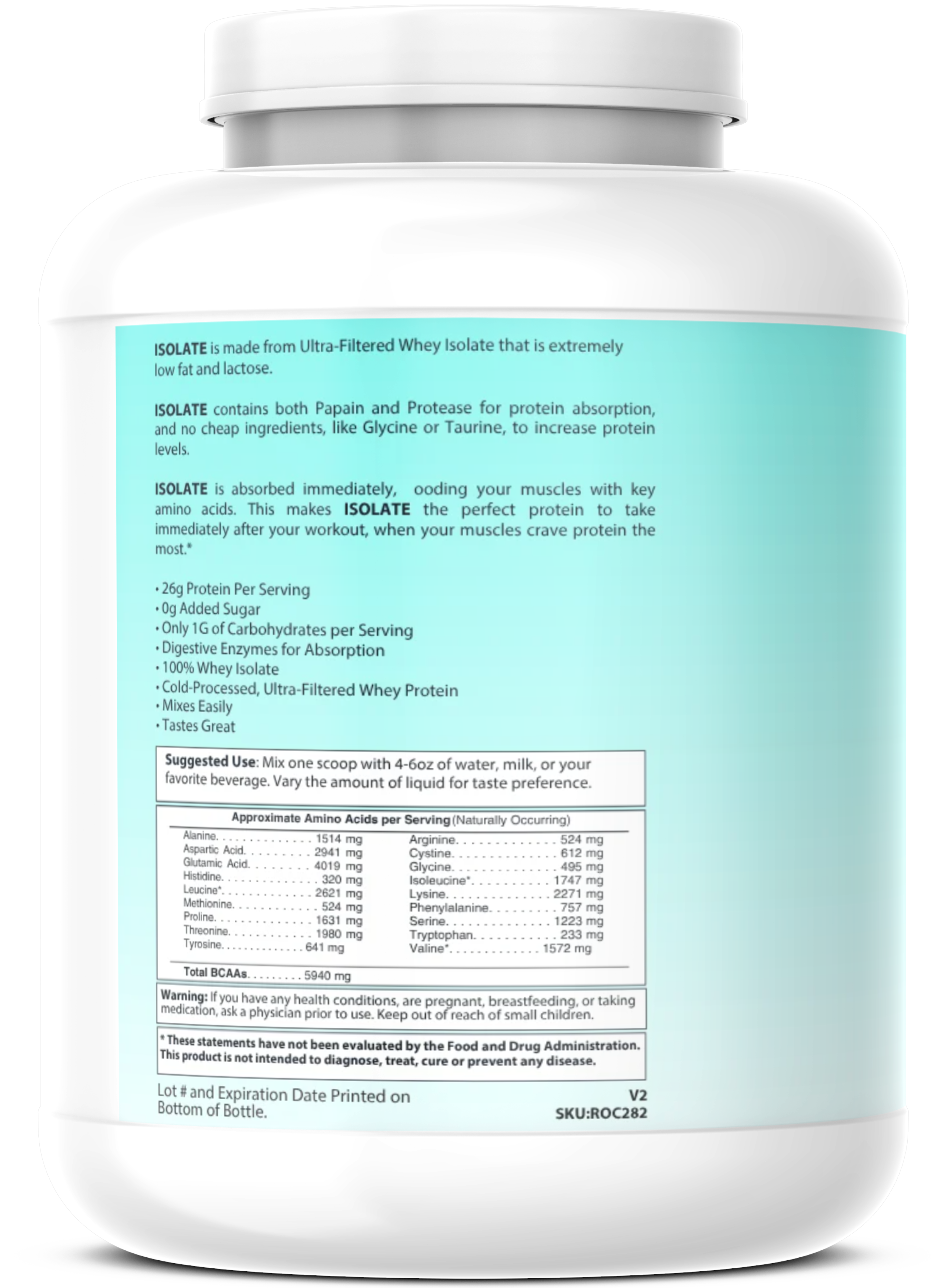 2lb 100% Whey Isolate Vanilla – 30 servings
