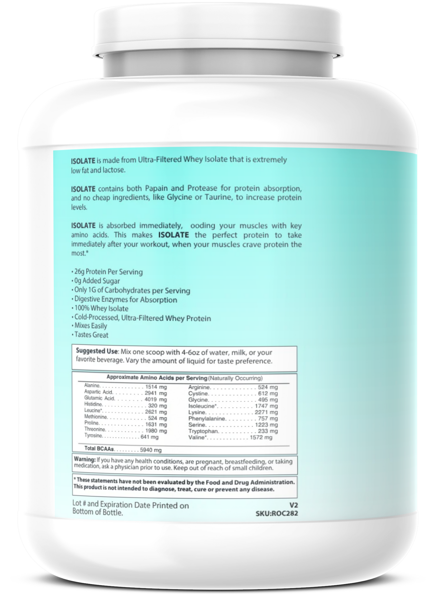 2lb 100% Whey Isolate Vanilla – 30 servings