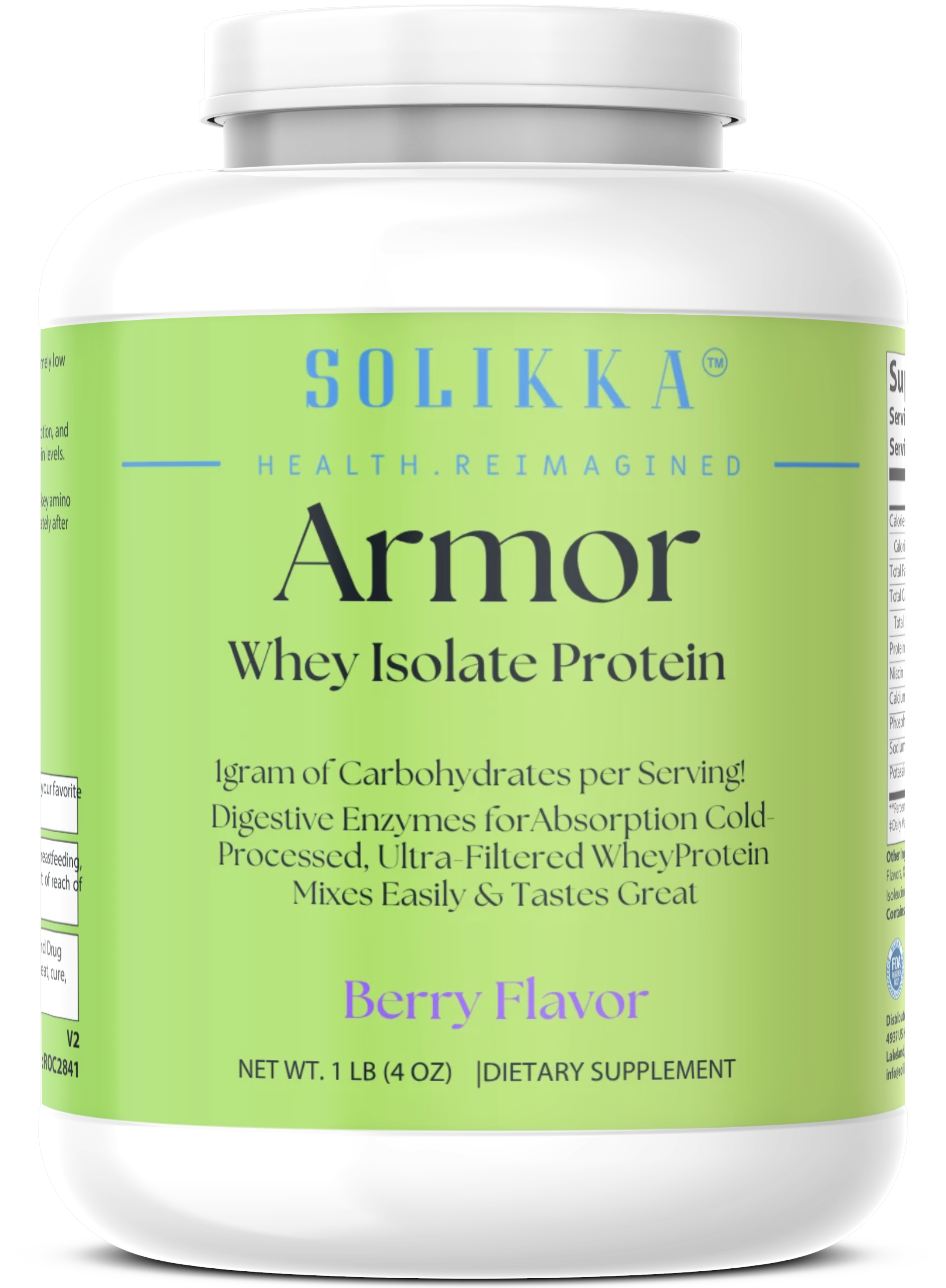 1lb Whey Armor Isolate Protein Berry