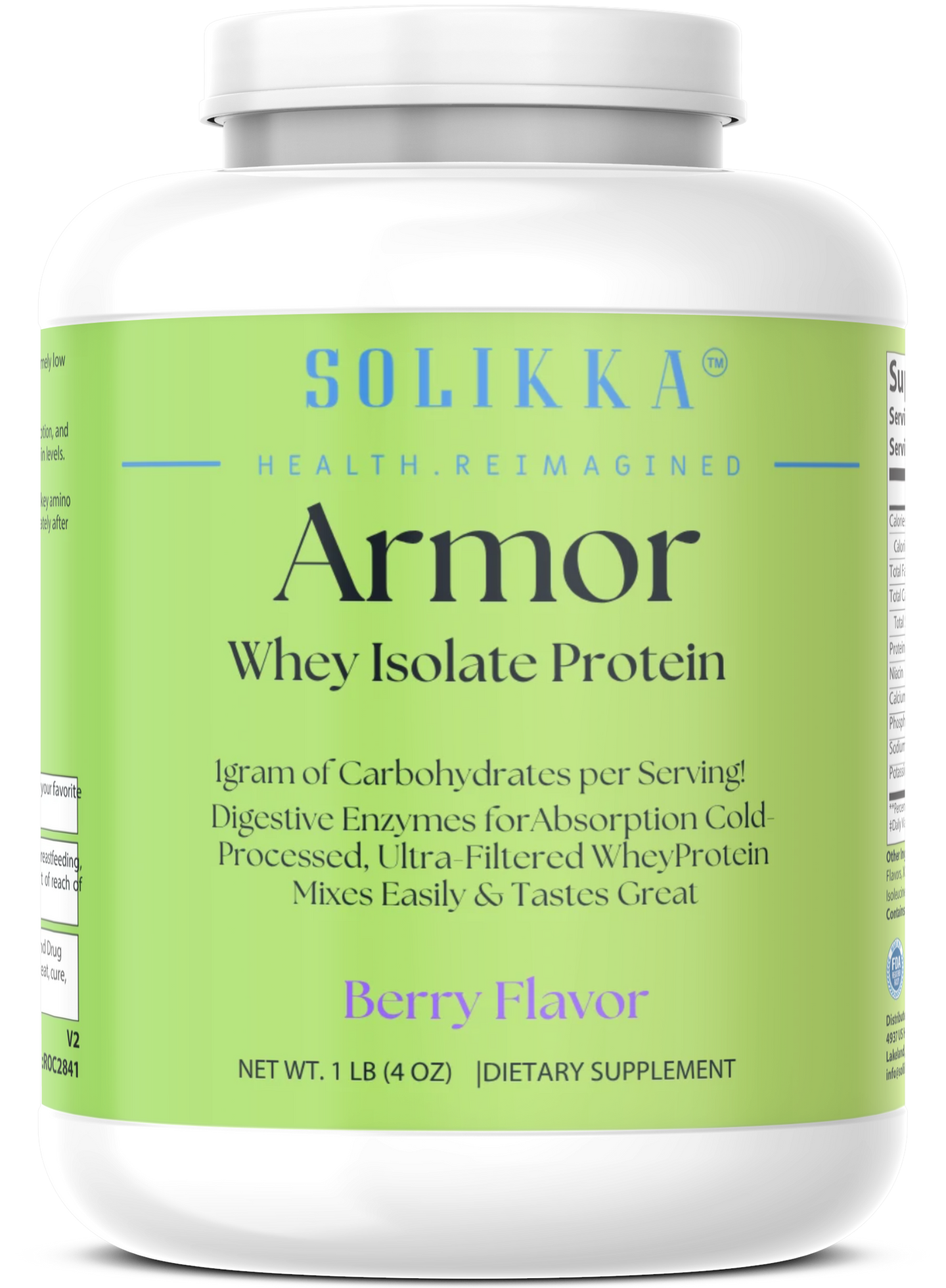 1lb Whey Armor Isolate Protein Berry